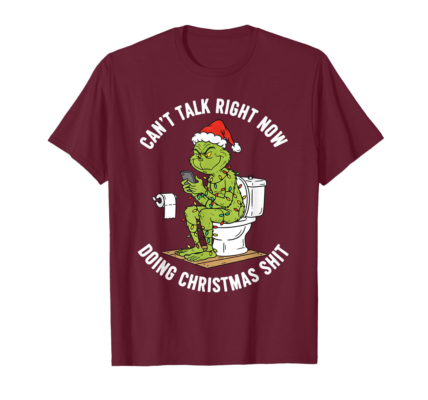 Santa Hat Can't Talk Right Now Doing Christmas Shits T-Shirt