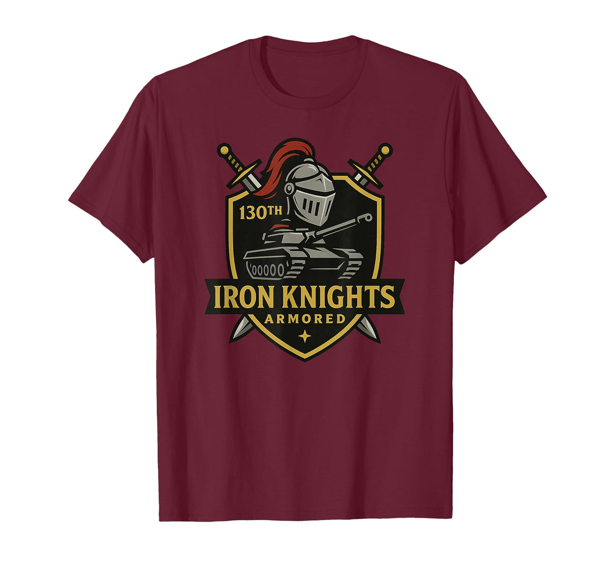 Iron Knights Armored – 130th Tank Battalion Emblem Fictional T-Shirt