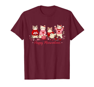 Happy Meowentines Cute Cat Valentine Love Crochet Yearn T-Shirt
