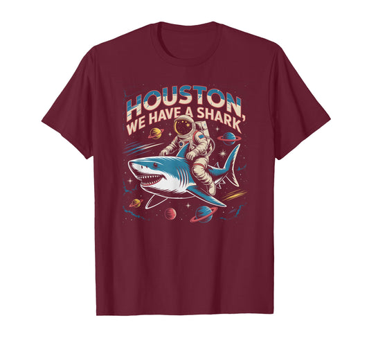 Cute Space Shark Astronaut Houston Launch Problem Ocean Club T-Shirt