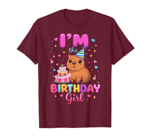 Capybara I'm The Birthday Girl Cute Capybara Birthday Party T-Shirt
