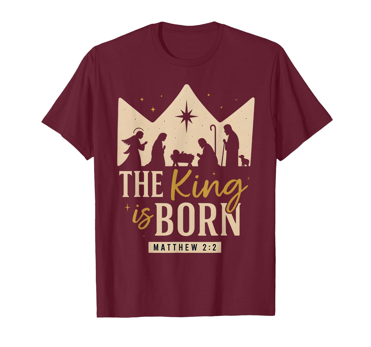 The King is Born Matthew 2:2 Nativity Christmas Christian T-Shirt