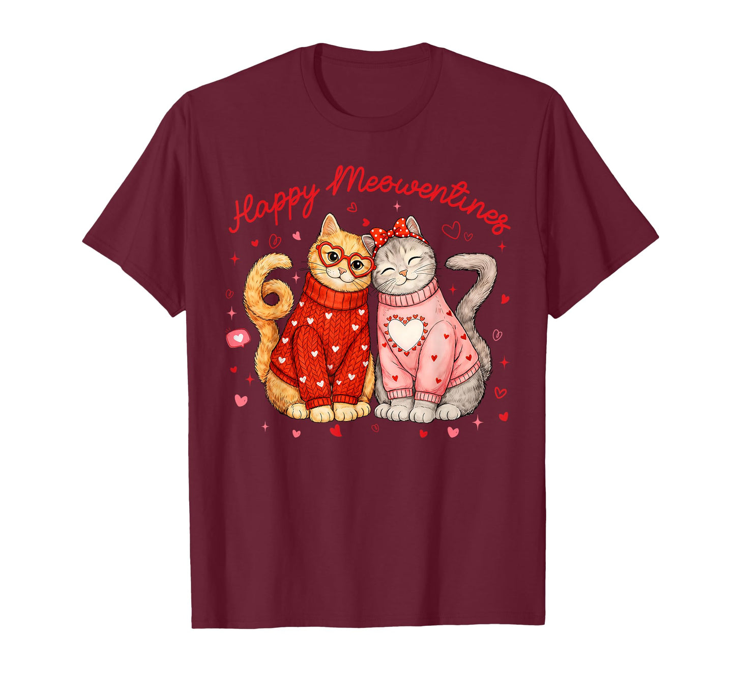 Happy Meowentines 67 Six Seven Cute Cat Valentine Men Women T-Shirt
