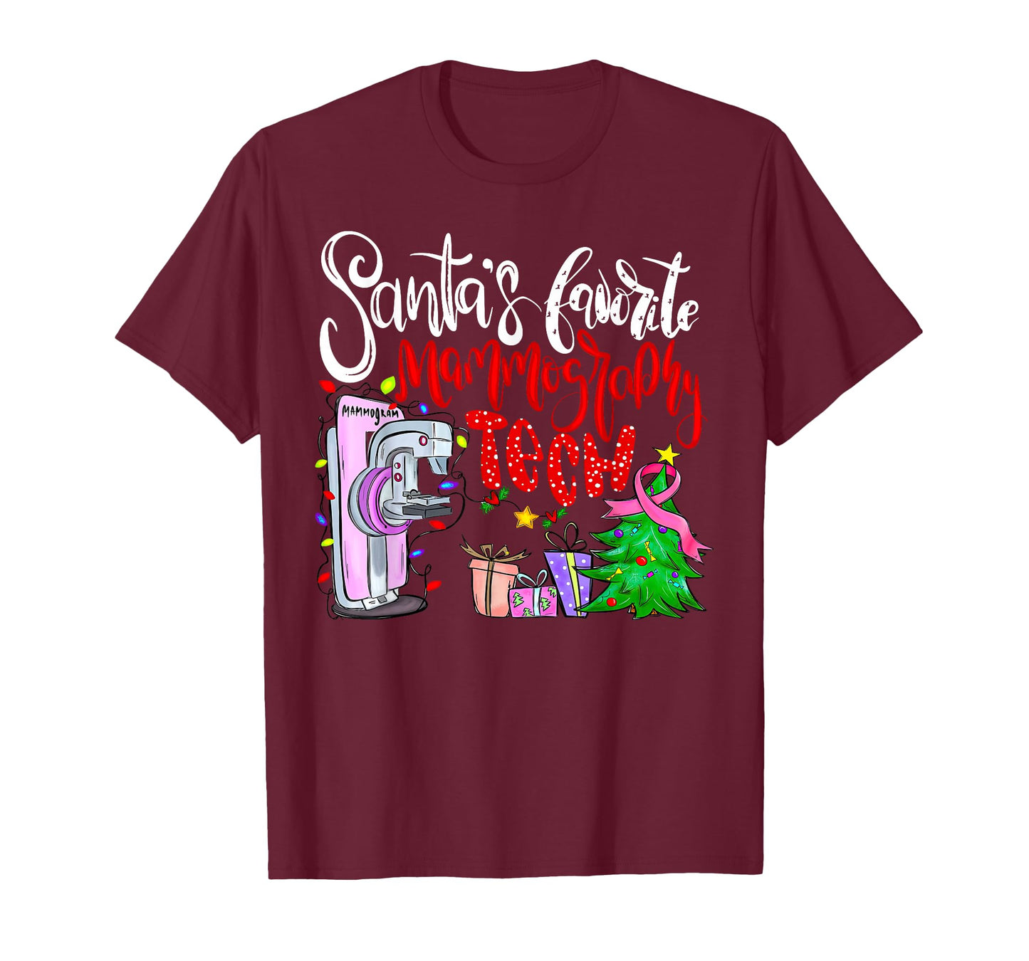 Santa’s Favorite Mammography Tech Christmas Mammo Tech X-Ray T-Shirt