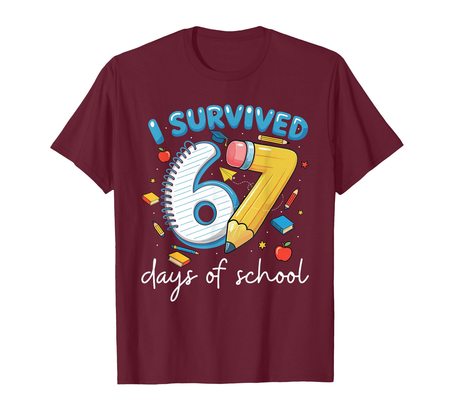 I Survived 67 Days of School Funny Leopard Student Style T-Shirt