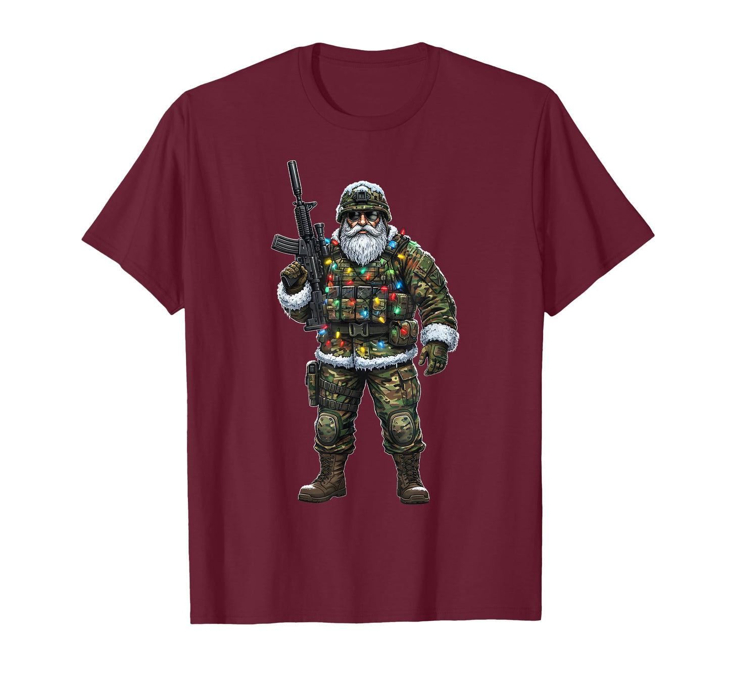 Soldier Santa Camouflage Christmas Military Hunter Patriotic T-Shirt