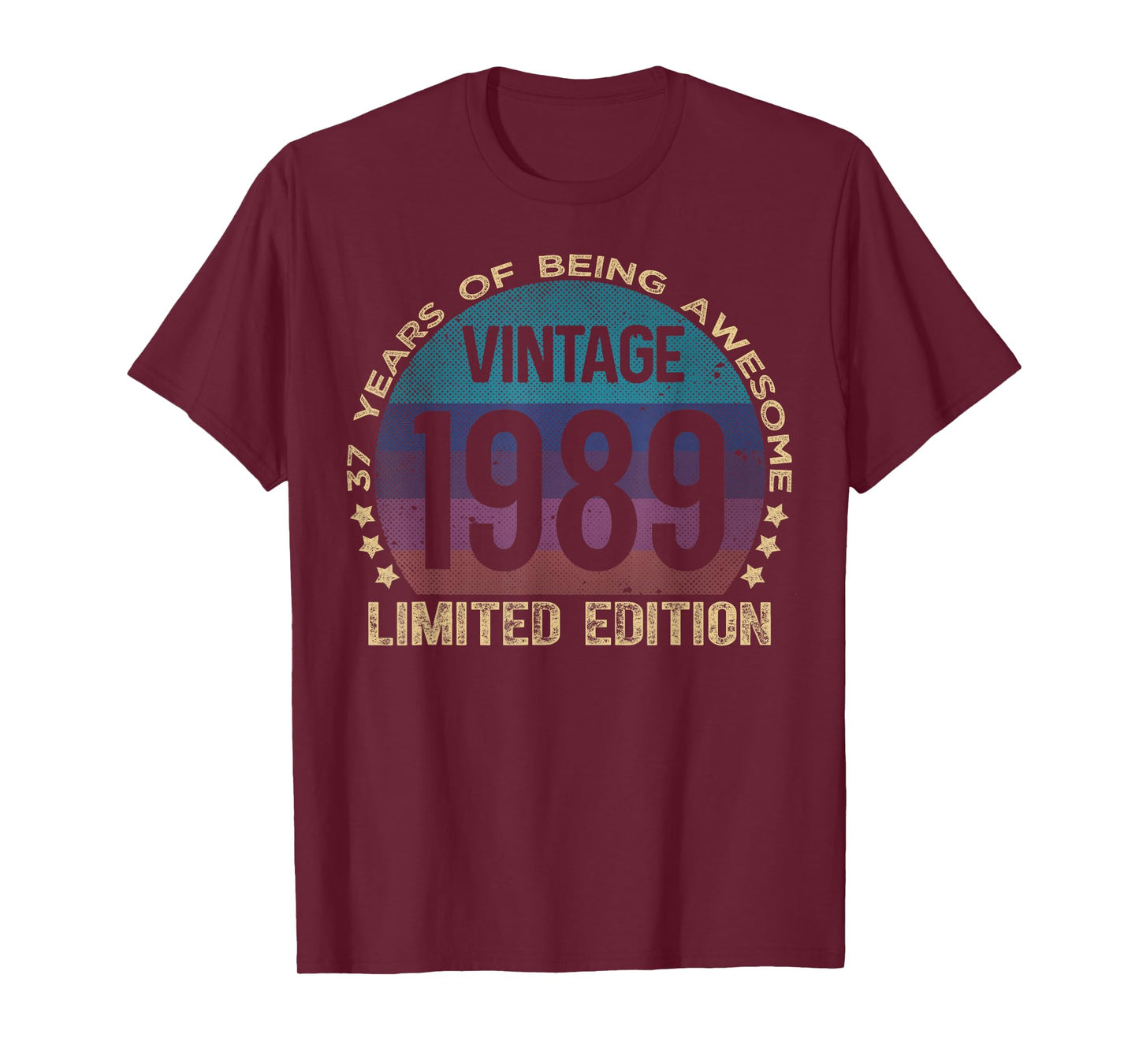 37 Year Old Gifts Vintage 1989 Limited Edition 37th Birthday T-Shirt