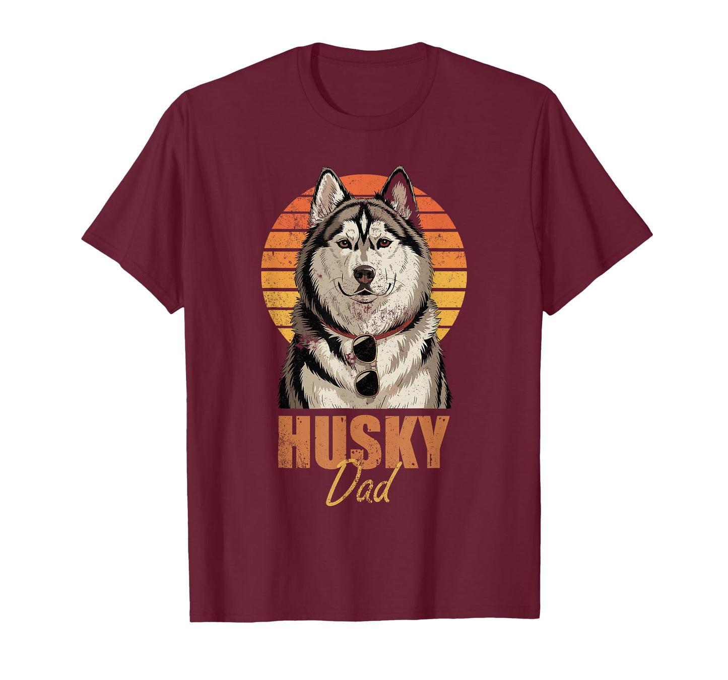 Cool Retro Husky Dad Funny Vintage Dog Lovers T-Shirt