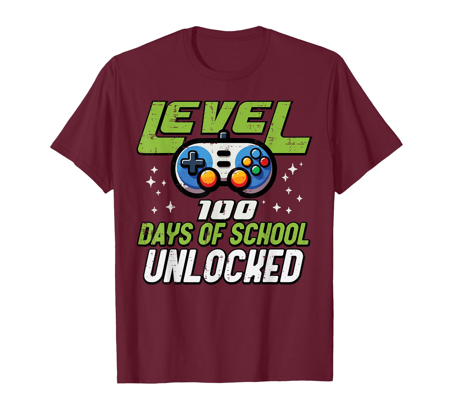 Level 100 Days of School Unlocked Gaming 100th Day Boys Kids T-Shirt