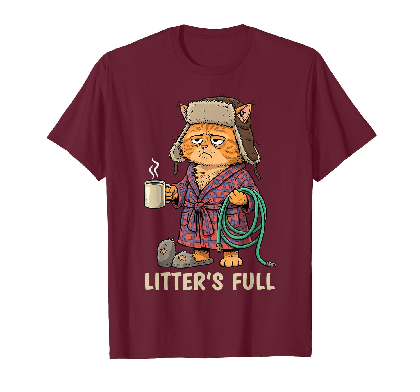 Litter’s Full Funny Cat Lovers Christmas T-Shirt