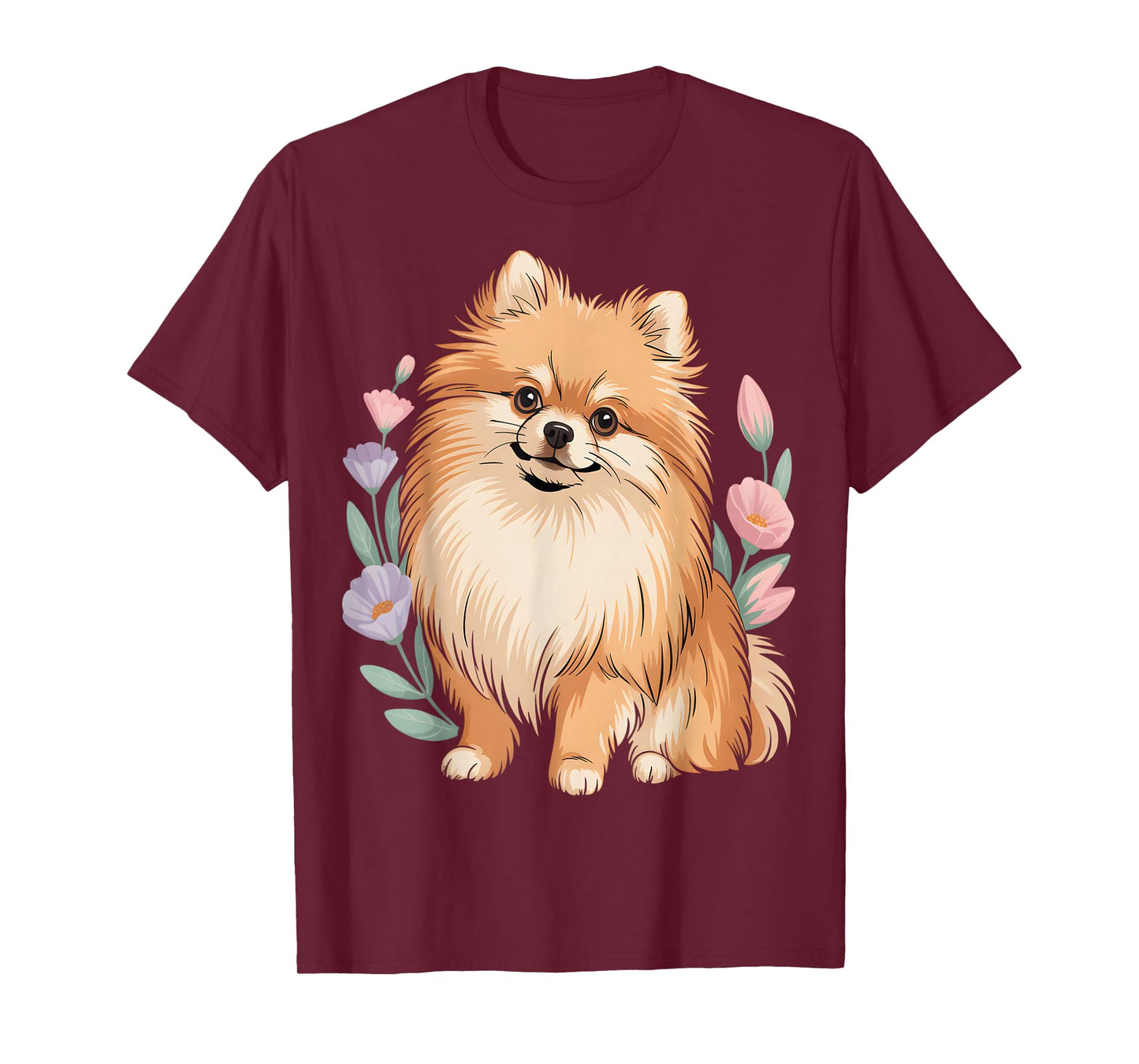 Adorable Floral Pomeranian T-Shirt