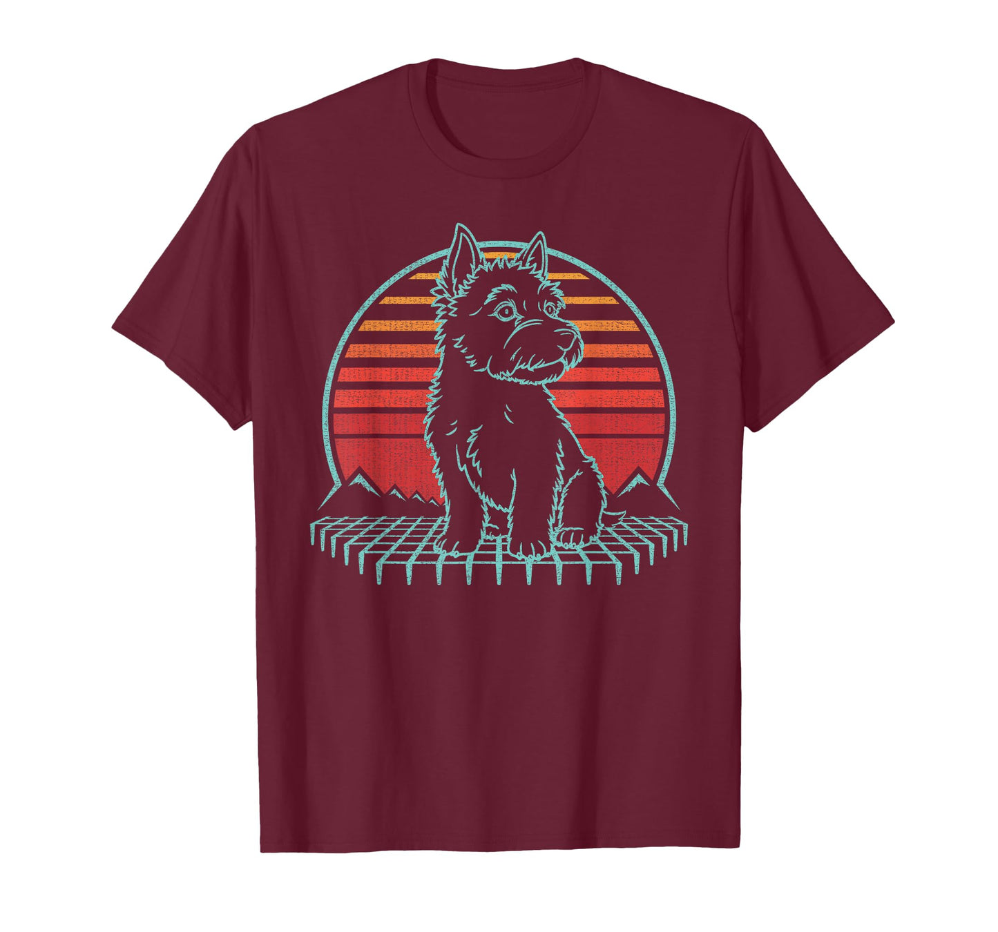Norwich Terrier Lover Dog Owner Retro Vintage 80s T-Shirt