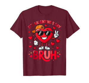 Bruh Valentines Day Boys Kids Heart Funny Valentines T-Shirt
