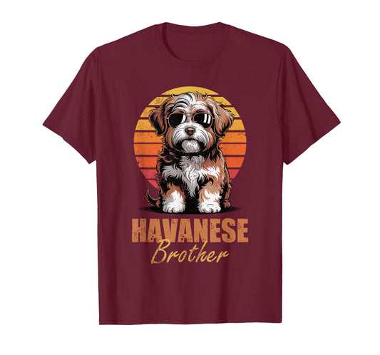 Cool Retro Havanese Brother Funny Vintage Dog Lover T-Shirt