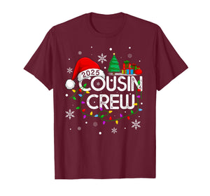 Cousin Crew 2025 Christmas Family Men Women Kids Xmas Lights T-Shirt