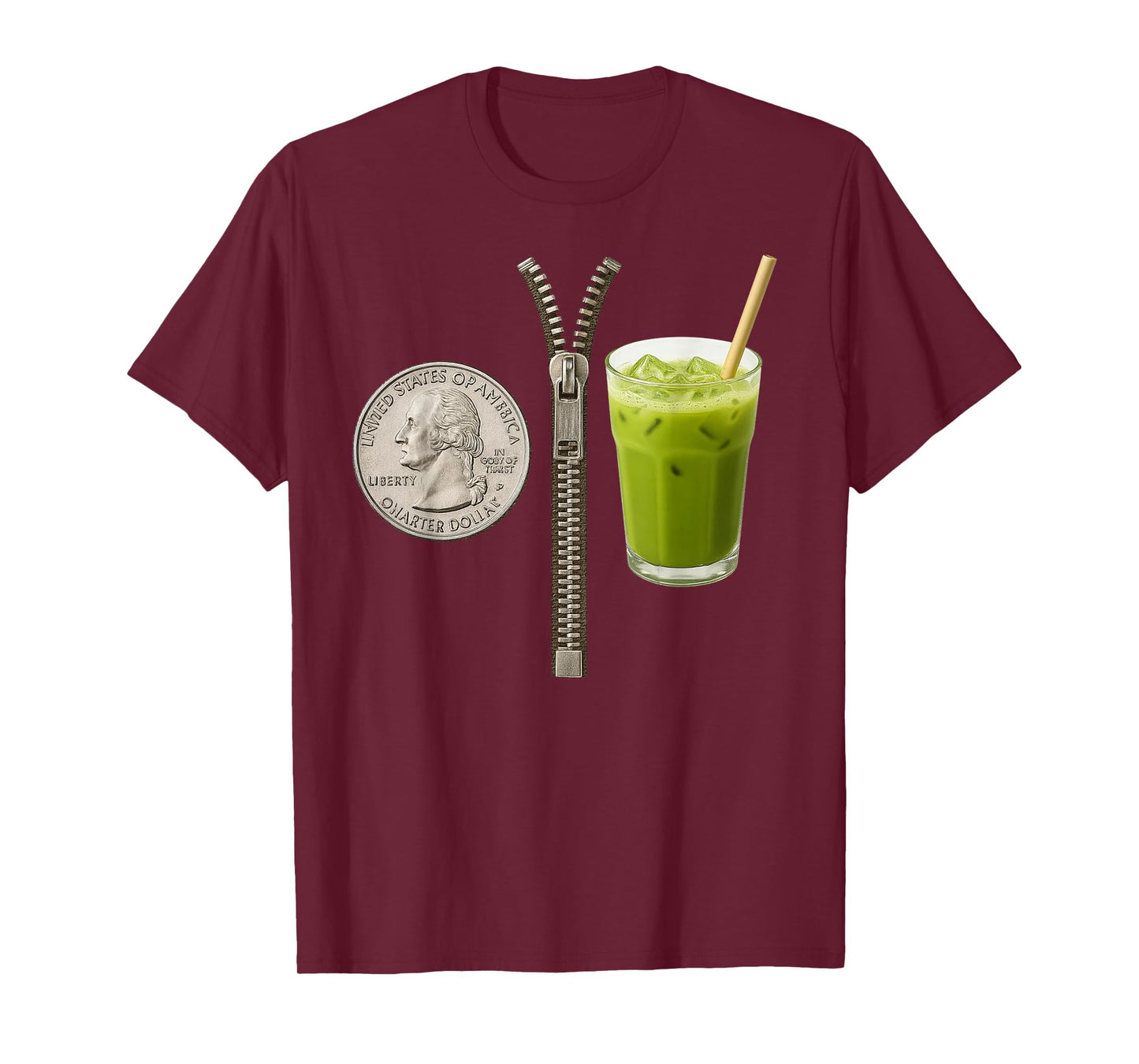 Quarter Zips and Matcha Funny Meme Saying Design T-Shirt