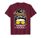 Softball Nana Messy Bun Hair Funny Softball Player Nana T-Shirt