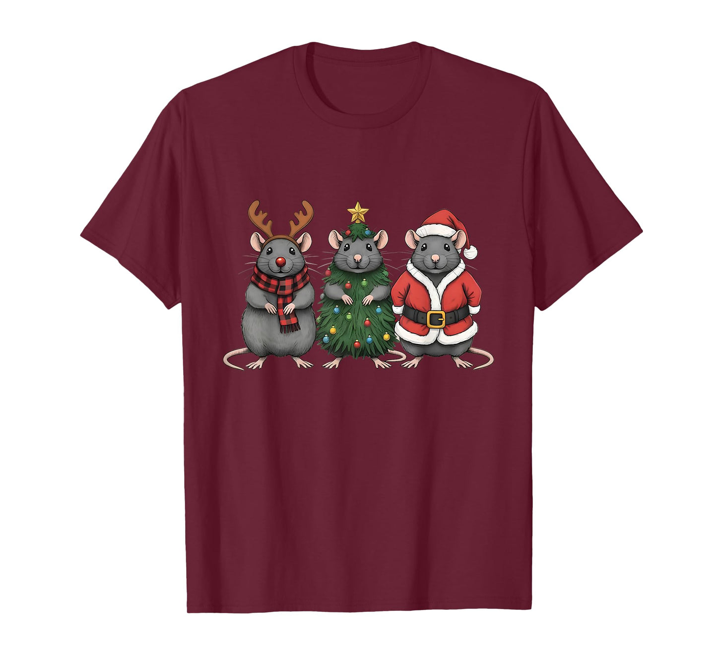 Merry Ratmas Christmas Santa Rat Mouse Lover Animal Pajama T-Shirt