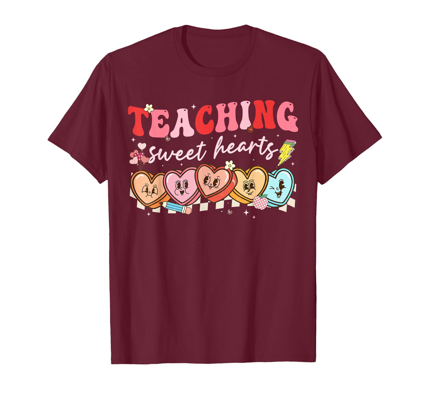 Valentine Teaching Sweet Hearts Teacher Men Women T-Shirt