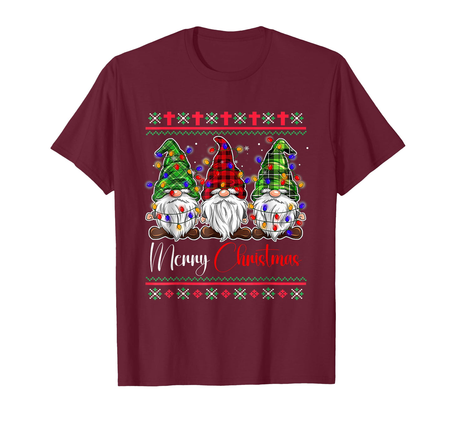 Merry Christmas Leopard Buffalo Red Plaid for Men Women T-Shirt