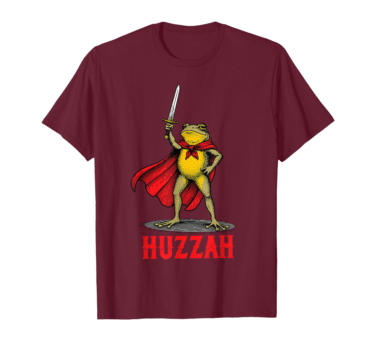 Funny Huzzah Frog Knight Sword Meme Toad Fantasy Gift T-Shirt
