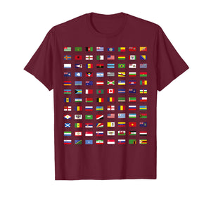 All Countries Flags of The World 287 Flag International Trip T-Shirt