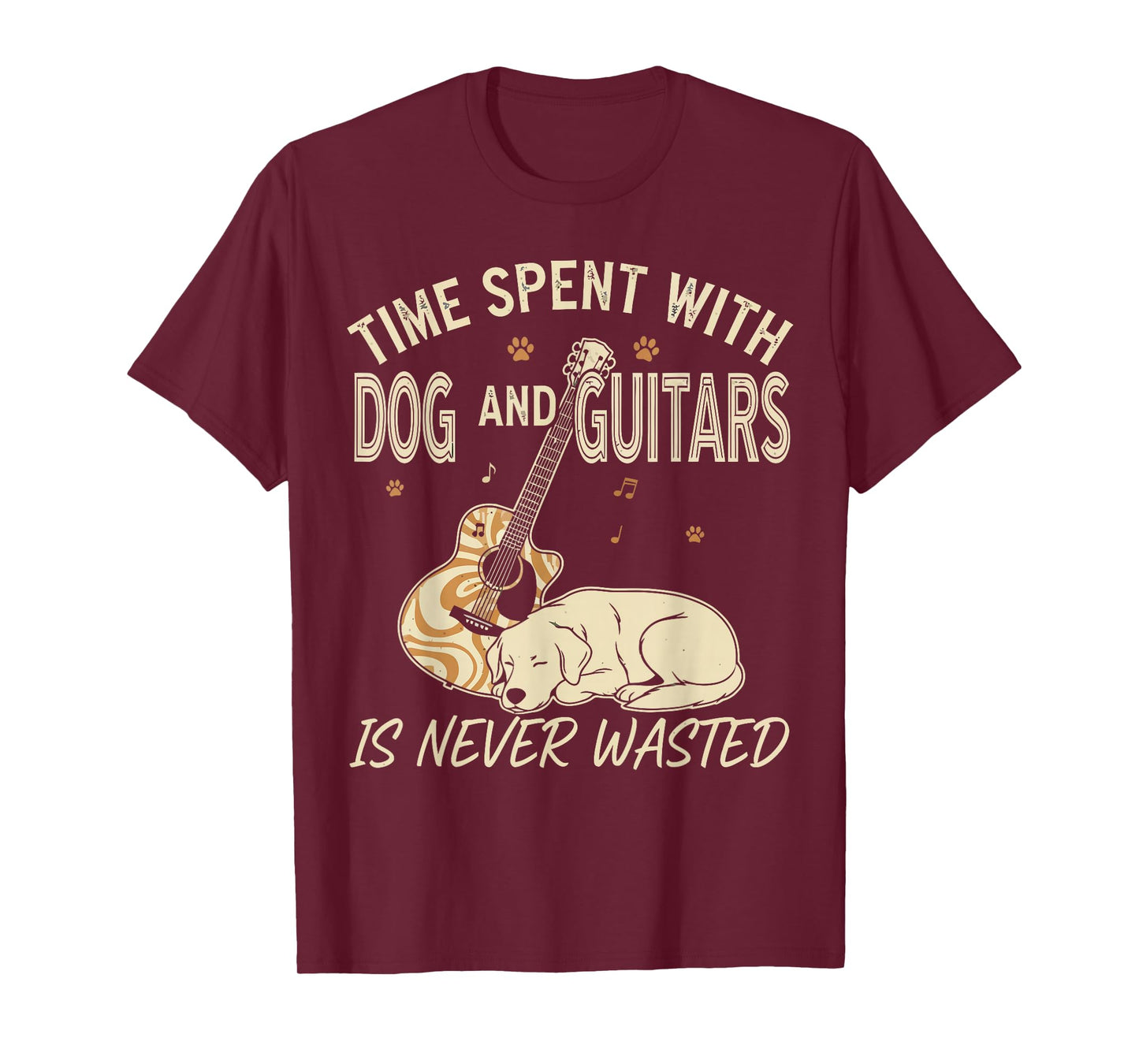 Time Spent with Dog and Guitars is Never Wasted T-Shirt