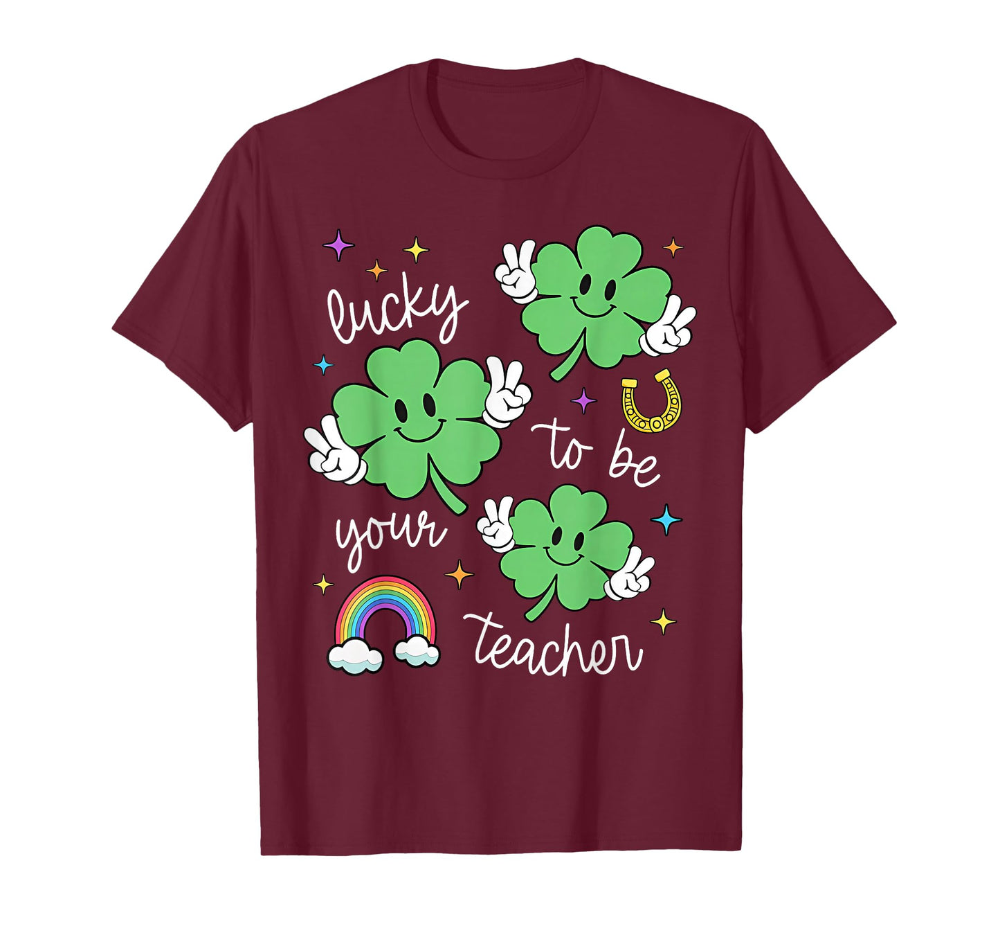 Retro Lucky to Be Your Teacher St Patrick's Day Shamrock T-Shirt