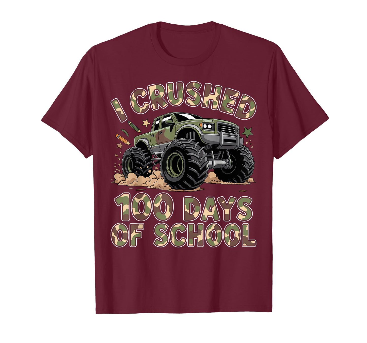 100 Days of School Monster Truck 100th Day of School Boys T-Shirt