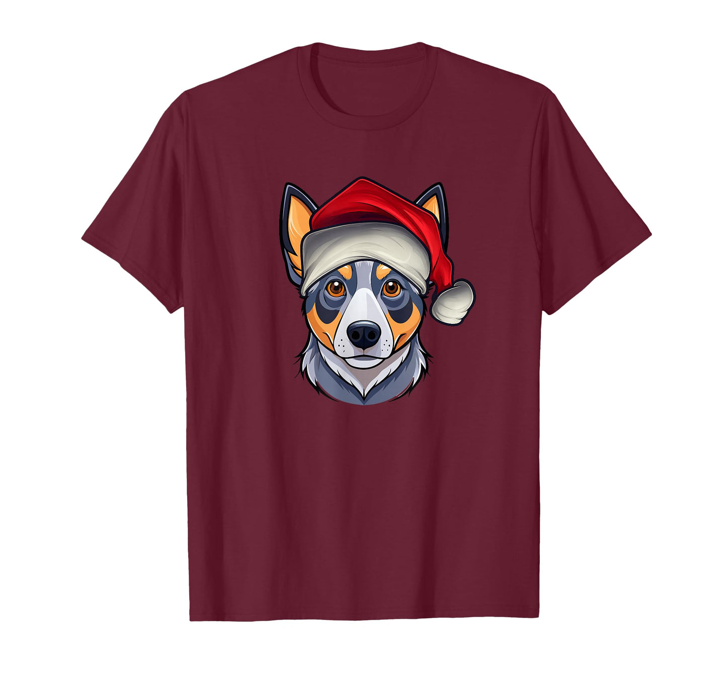 Funny Santa Hat Xmas Pajamas Blue Heeler Dog Christmas T-Shirt