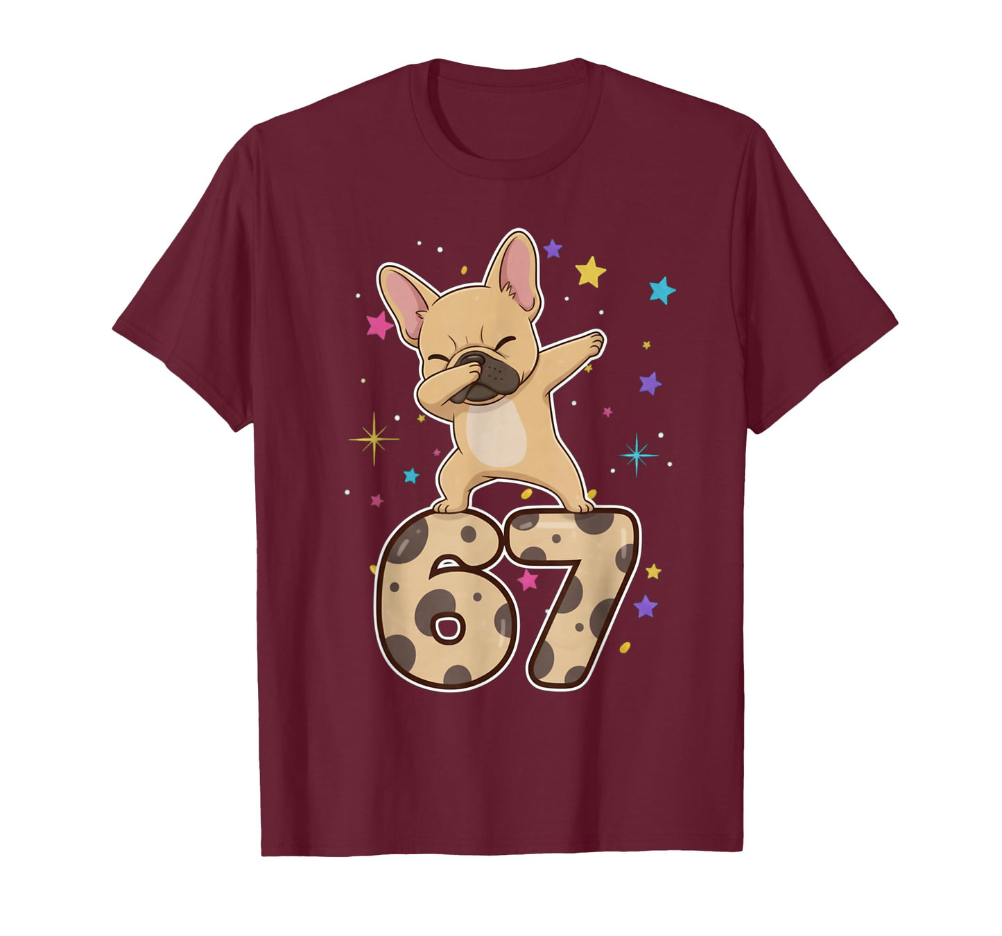 Dabbing 67 French Bulldog 67 Dog Funny Six Seven Meme Cute T-Shirt