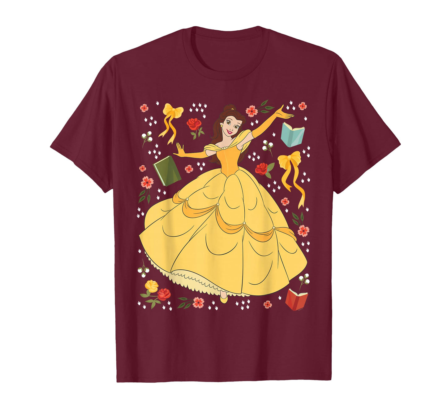 Disney Princess Belle Beauty and The Beast Collage Portrait T-Shirt