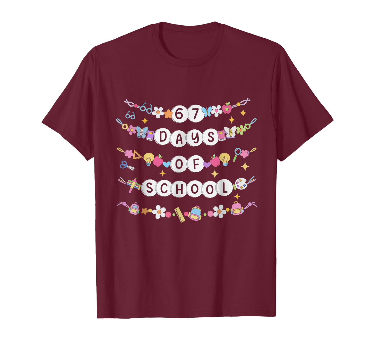 100 Days of School Truck 67th Day of School Six Seven Kids T-Shirt