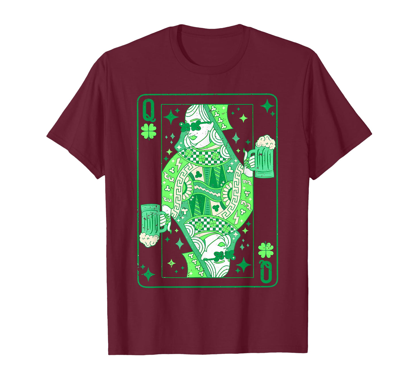 Shamrock Queen Playing Card St Patricks Day Shamrock Irish T-Shirt