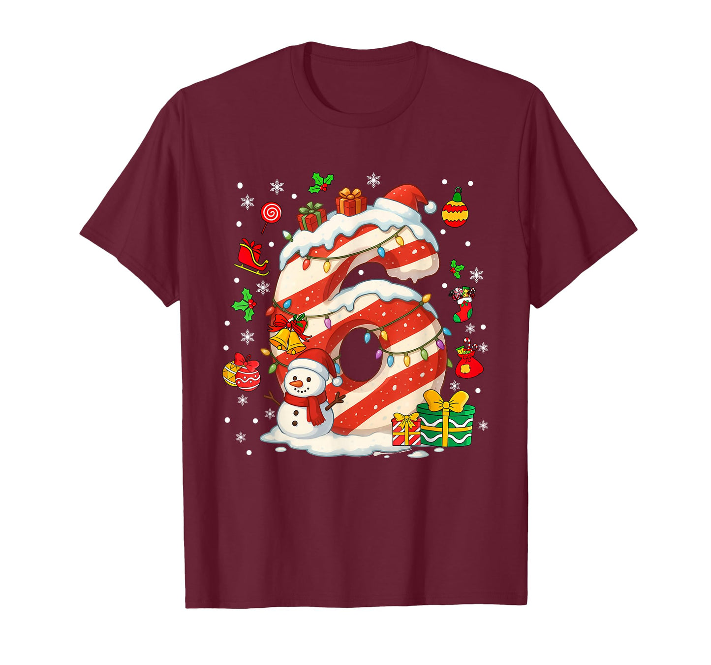 Number 67 Christmas Candy 6 7 Six Seven 6 7 Matching Couples T-Shirt