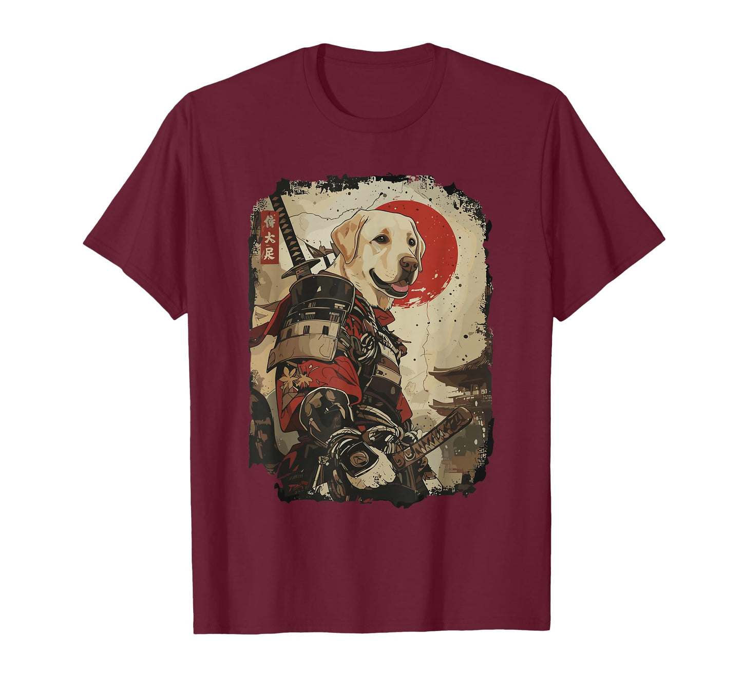 Samurai Labrador Retriever Dog Lover Vintage Mens Graphic T-Shirt