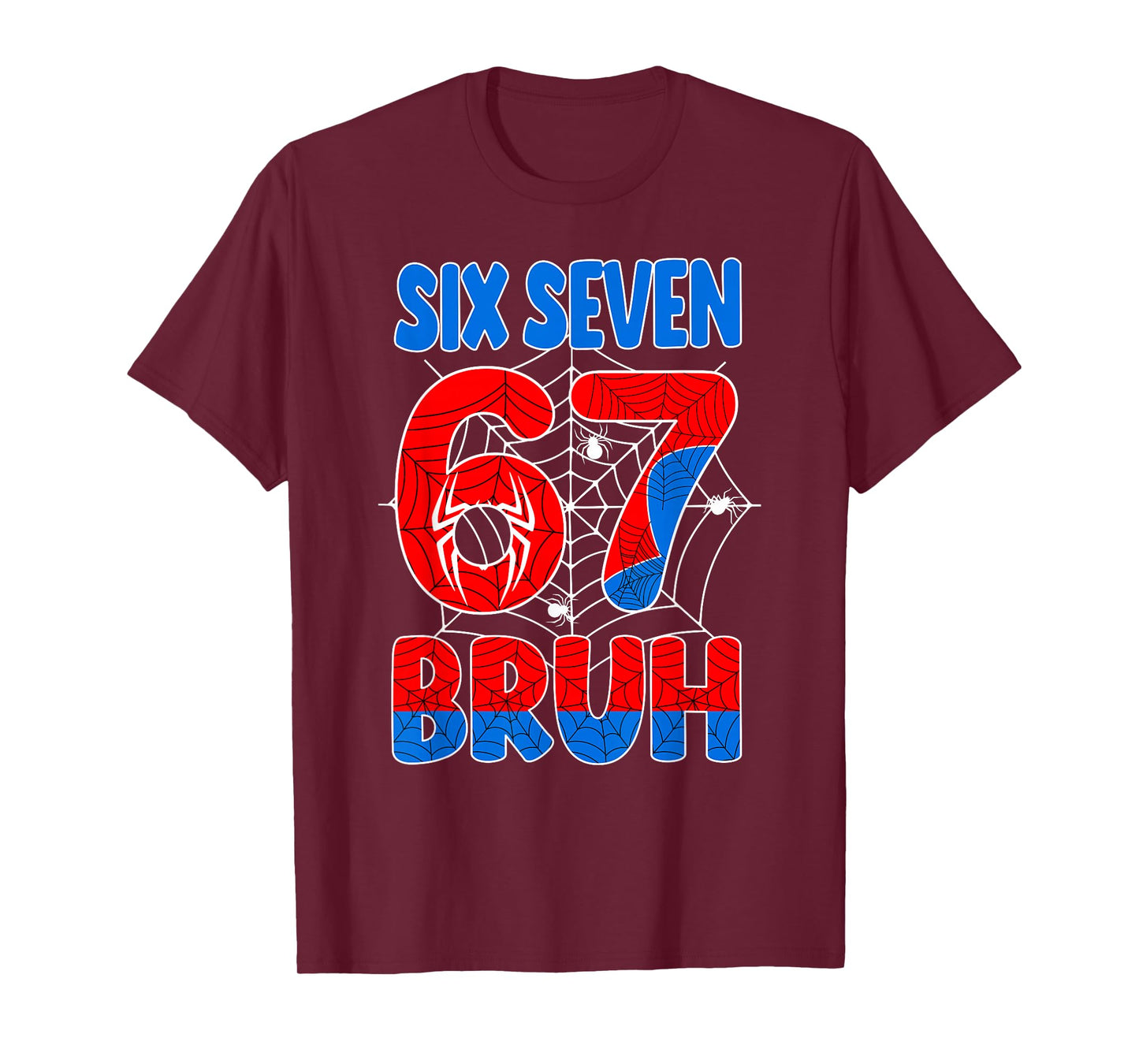 Six Seven Bruh 67 Spider Web Birthday Boy Gift for Boys Kids T-Shirt