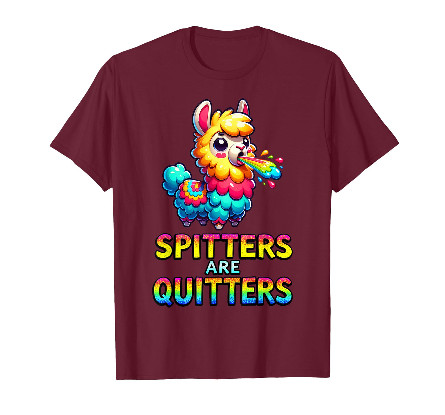 Spitters are Quitters Funny Rude Llama Stag Or Hen Party T-Shirt