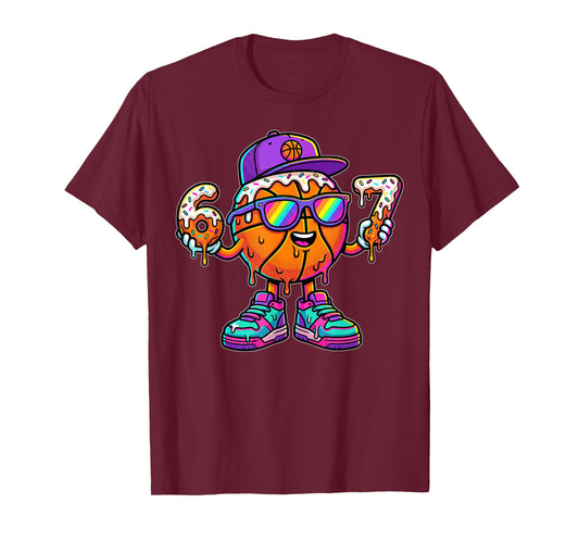 67 Basketball Drip Six Seven Funny Meme Gen Alpha Kids Boys T-Shirt