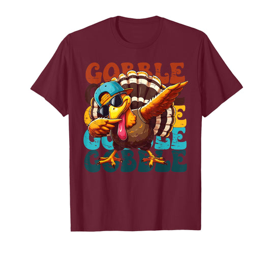 Thanksgiving Turkey Dab Gobble Funny Toddler Boys Kids Youth T-Shirt