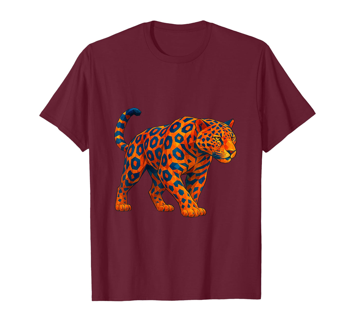 Geometric Leopard Jaguar Predator Polygon Abstract Art T-Shirt