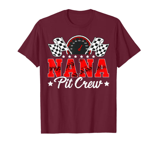 Race Car Birthday Party Matching Family Nana Pit Crew T-Shirt