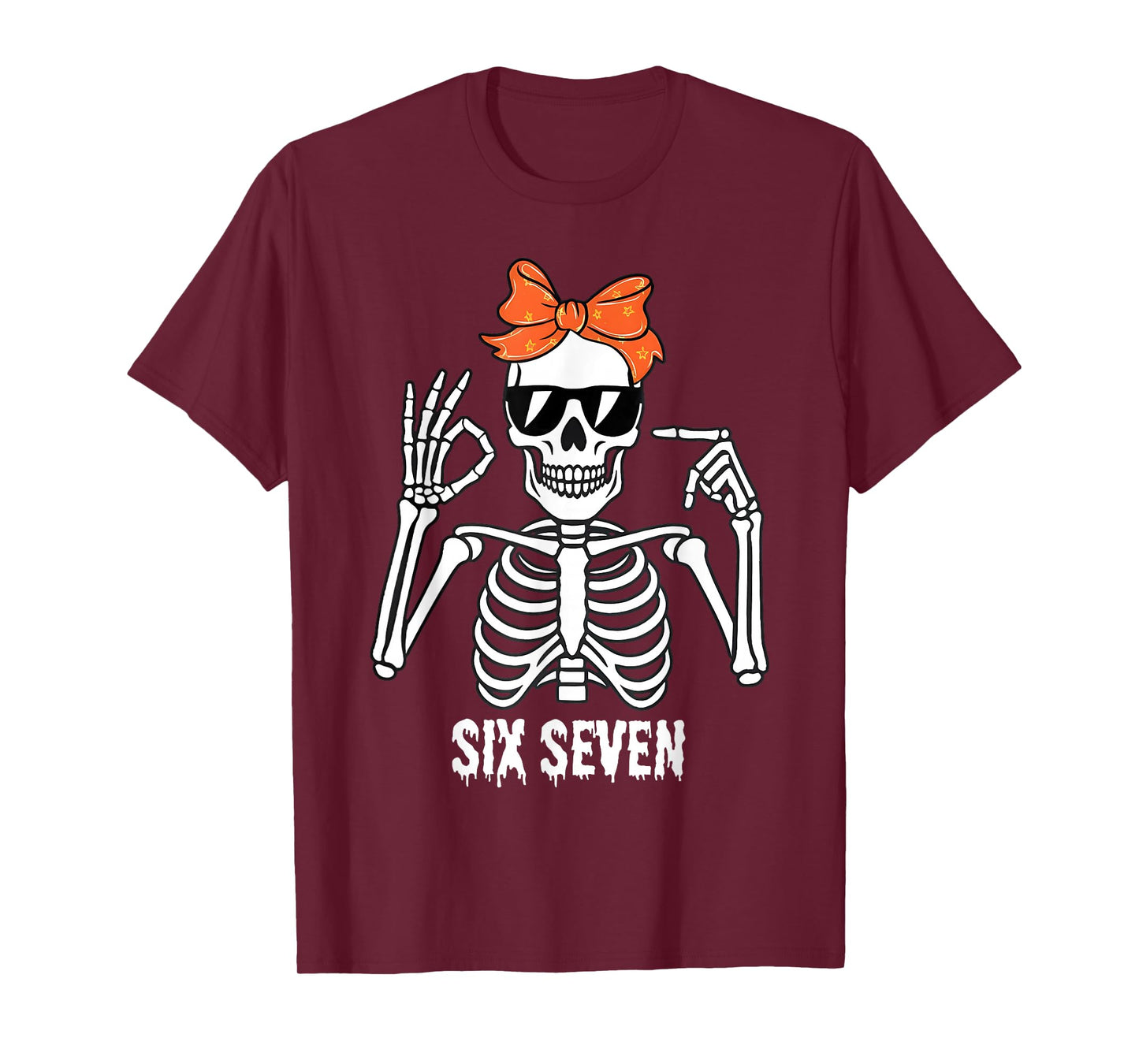 67 Skeleton Funny Six Seven Gen Z Halloween Meme Men Women T-Shirt