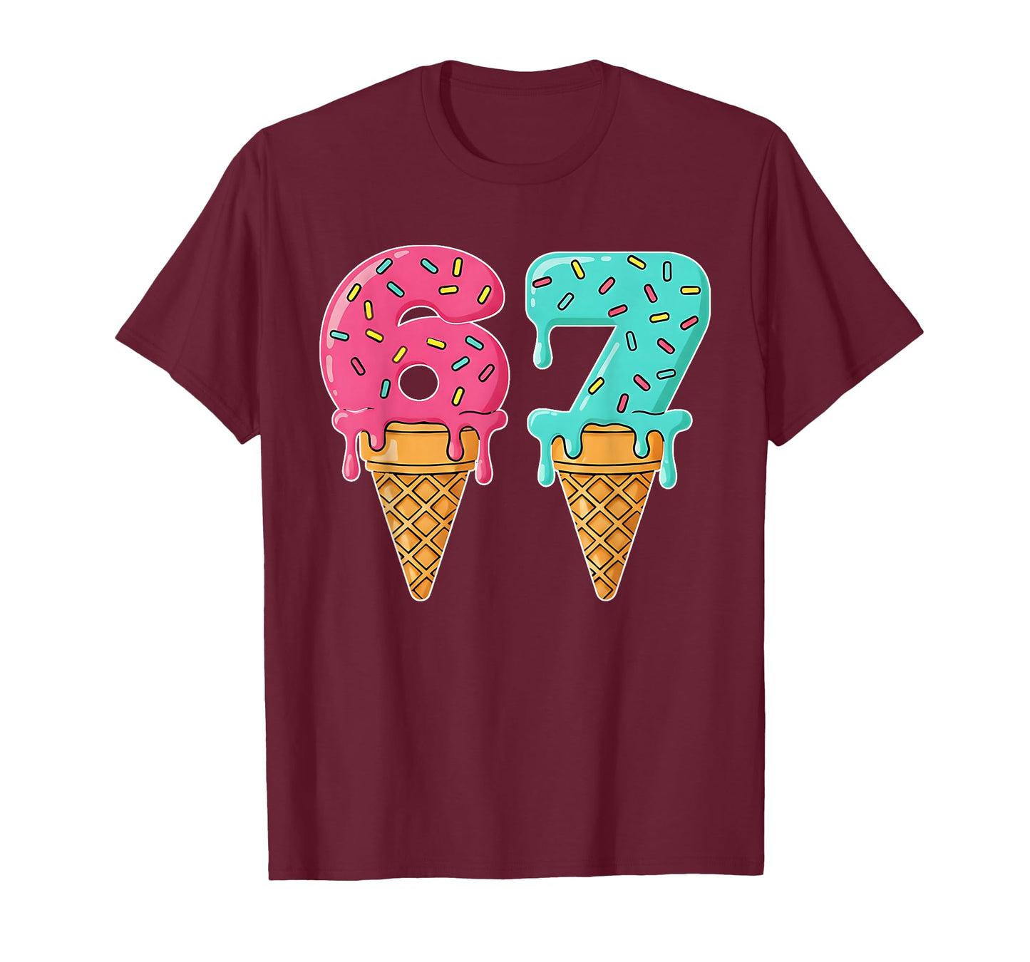 Baseball Drip Ice Cream 67 Baseball T-Shirt