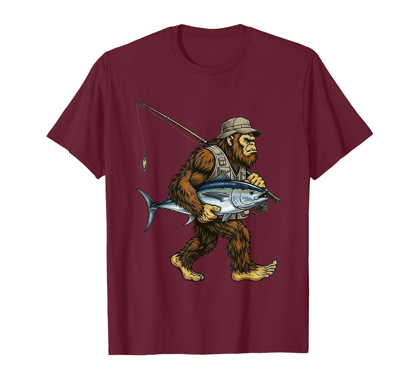 Tuna Bigfoot Fisherman Saltwater Fishing Sasquatch T-Shirt
