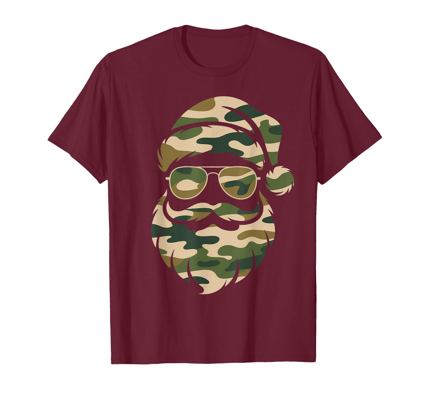 Vintage Santa Face Camouflage Christmas Xmas Camo Men Boys T-Shirt