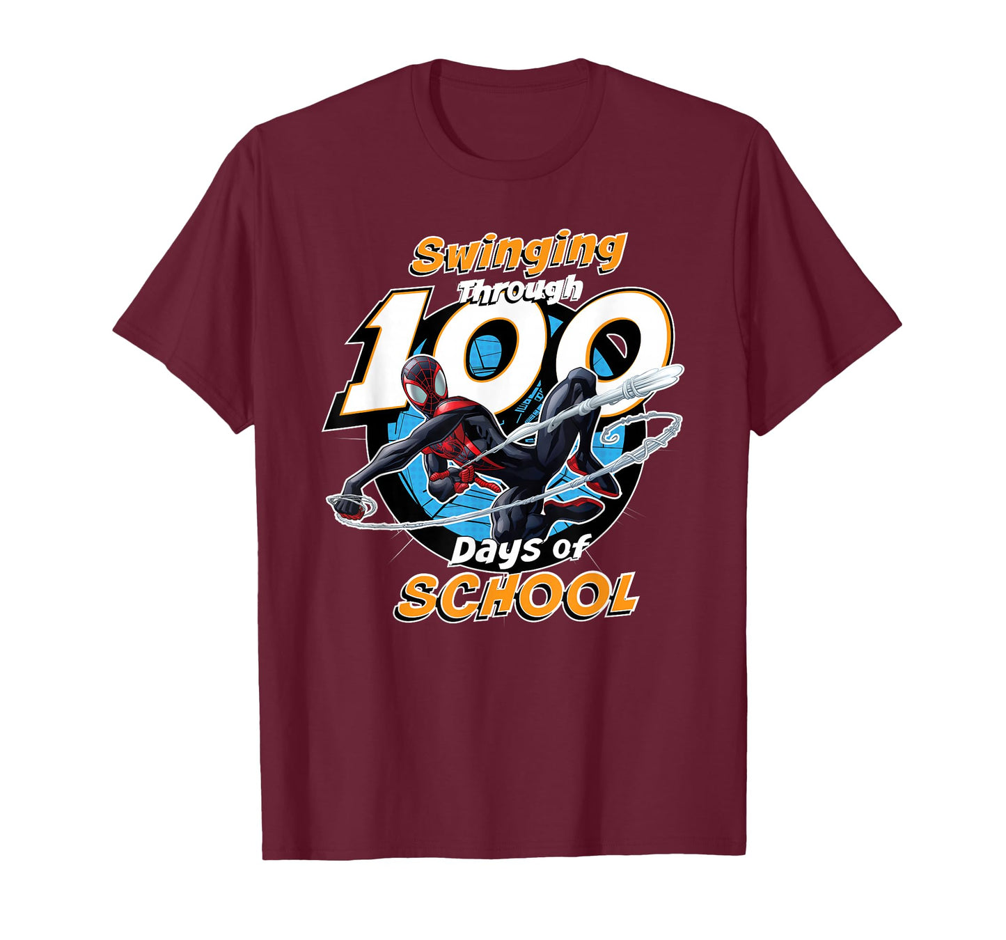 Marvel Miles Morales Spider-Man 100 Days of School 100th Day T-Shirt