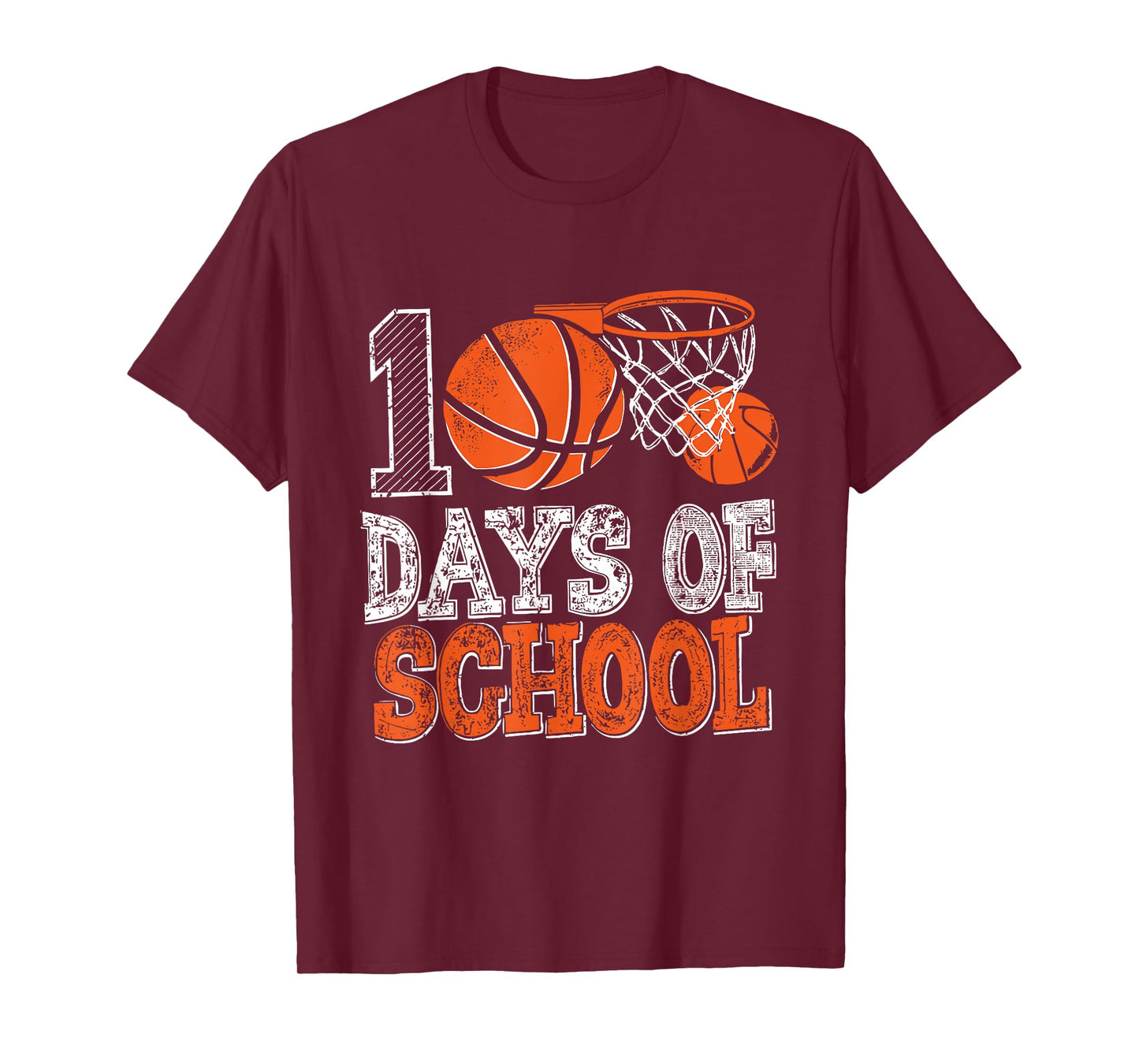 100 Days of School Basketball 100th Day of School Boys Kids T-Shirt