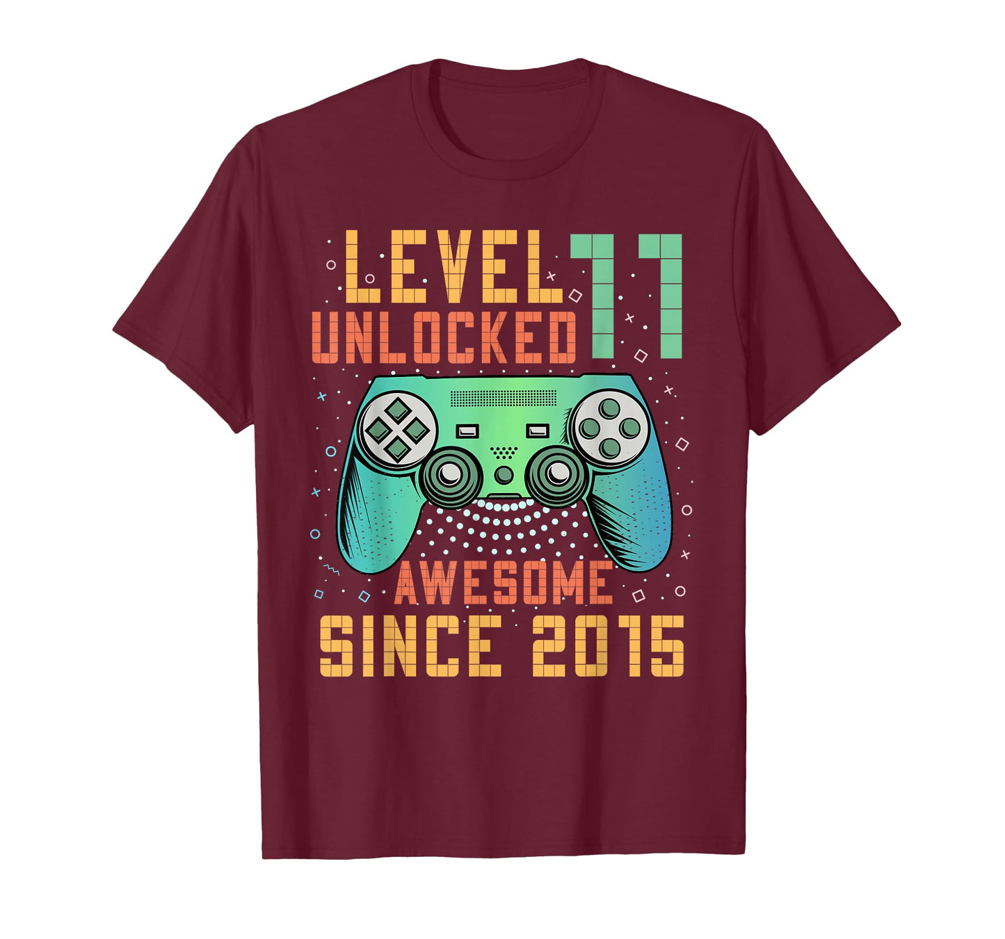 Level 11 Unlocked Awesome Since 2015 11th Birthday Boy T-Shirt