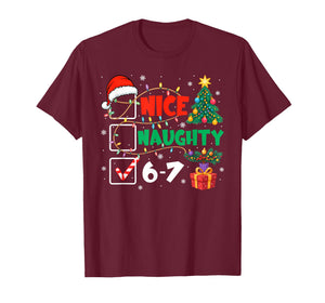 Funny Nice Naughty 6 7 Christmas 67 Meme Xmas Men Women T-Shirt